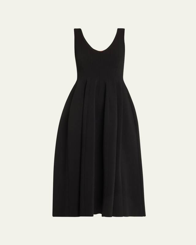 Spark Backless Flared Midi Dress